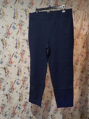 Alfred Dunner Dark Navy Stretch Ankle Pants